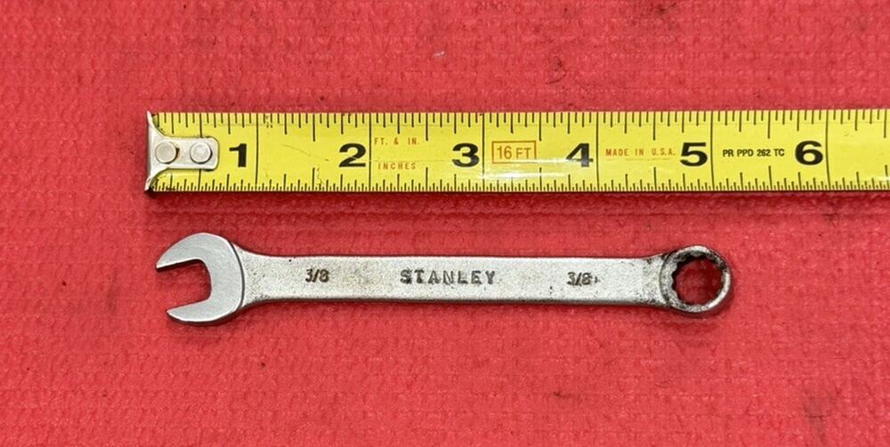 Vintage Stanley 86-833, 3/8" Combination Wrench Forged Alloy Made in USA